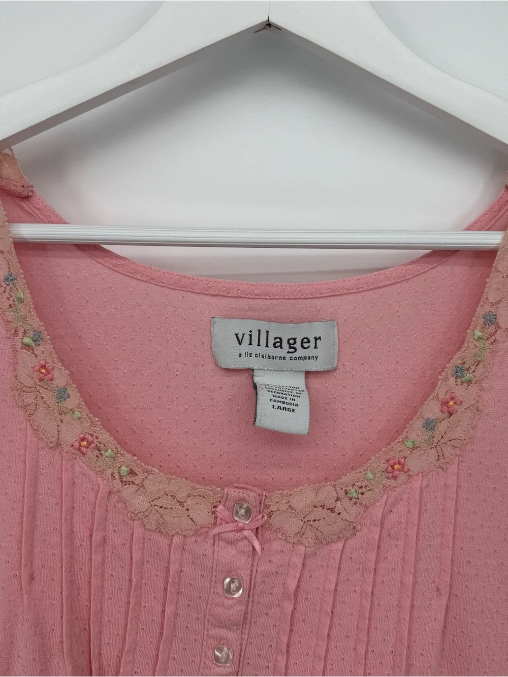 Vintage Flawed Nightgown Bundle Lot of 3 Pink Plaid Size Medium & Large Repair - Picture 13 of 16